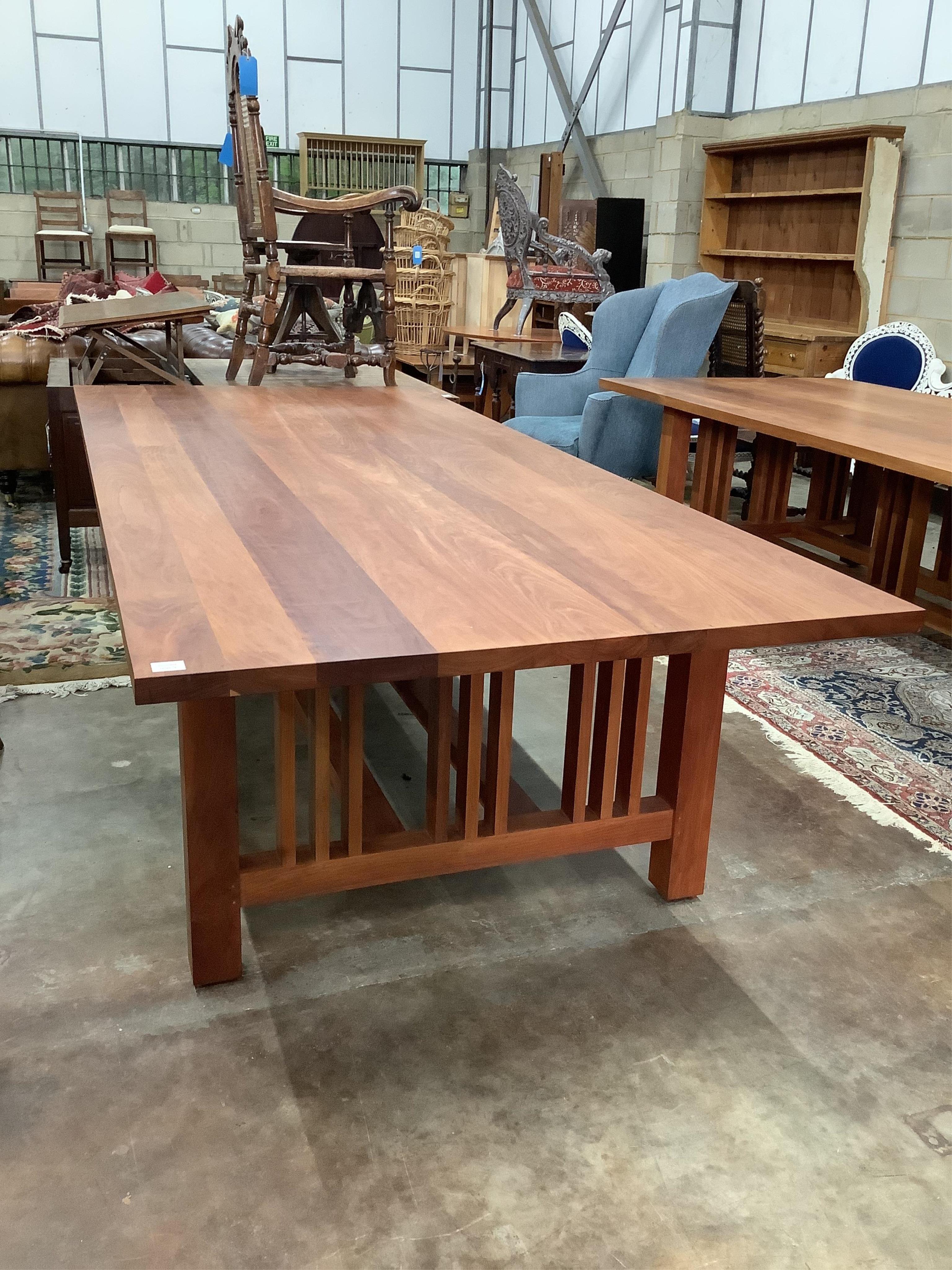 A Thomas Moser cherrywood ‘Readers’ library table, width 279cm, depth 122cm, height 76cm. Condition - good